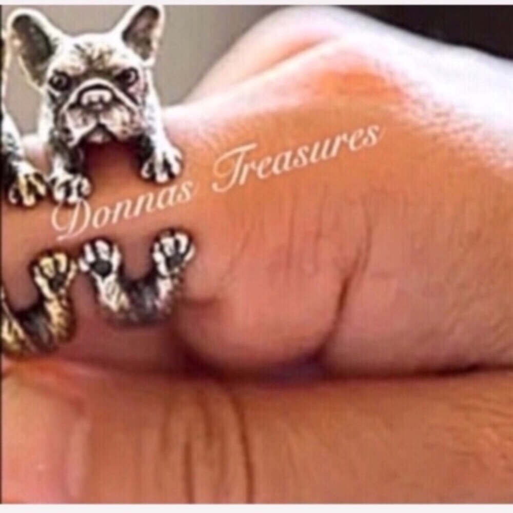 ❤️Silver Dog Hug Ring